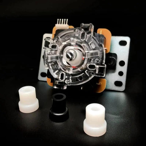 Nylon Oversize Actuator For Sanwa JLF Series Joysticks And Hori Hayabusa OTTO DIY Update Kit with black and white actuators