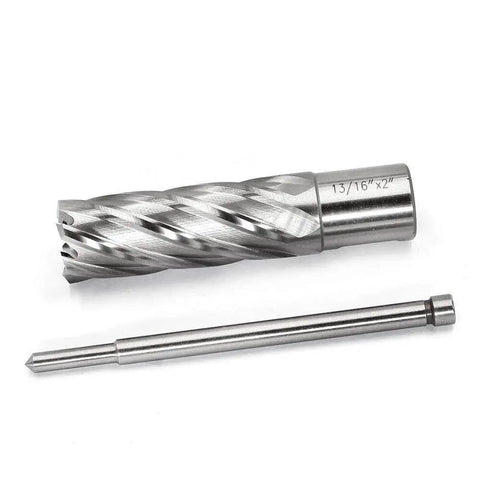 Beefy Weldon Shank Annular Cutter Three Quarter Inch Shank With Thirteen Sixteenth Inch Diameter And Two Inch Cutting Depth For Magnetic Drill Press Slugger HSS Kit By JESTUOUS