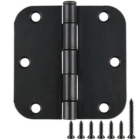 36 Pack Matte Black Door Hinges Three And A Half Inch Radius 6 Holes Interior Easy Install Includes Screws