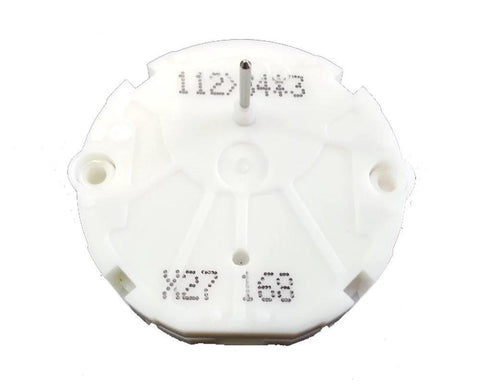 GM stepper motor component, white plastic housing with metal shaft, used for gauge repair