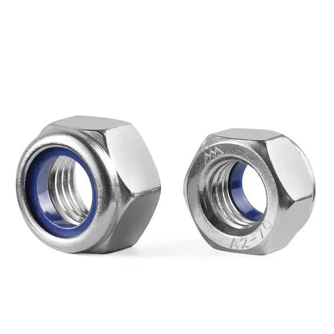 M3 Nylon Insert Lock Nuts 0.5mm Pitch, 160 Pcs, 304 Stainless Steel A2 70 Nylock Nuts, rustproof and heavy-duty