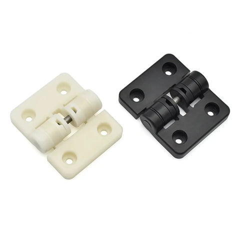 XK551 resin positioning hinge set, white and black plastic mounting plates with pivot hinges (2 pcs)
