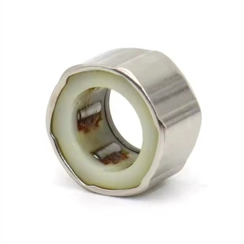 One-way clutch needle roller bearing, 12x18x9 mm, metal outer housing with white inner race