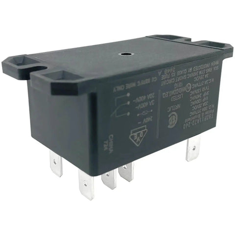 2-Pack 30A 240VAC DPST-NO Power Relay for HVAC Systems with 8 Pin Quick-Connect and Flange Mount, side view