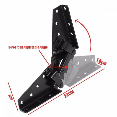 2Pcs 3 Position Adjustable Sofa Back Hinge for Sofa Bed and Furniture 230x70 Mm Black Finish 2mm Thick Hot Rolled Steel