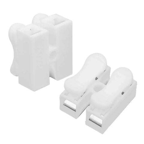 Easy Hookup Connector Cable Clamp For Two And Three Terminal Setups With Flame Retardant Spring Steel And Clear L And N Markings, 250V 10A Rated