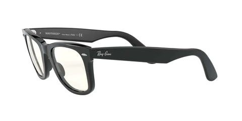 Original Wayfarer Polarized Sunglasses With Photochromic Clear To Gray Lenses, Black Square Frame, 50mm, side view