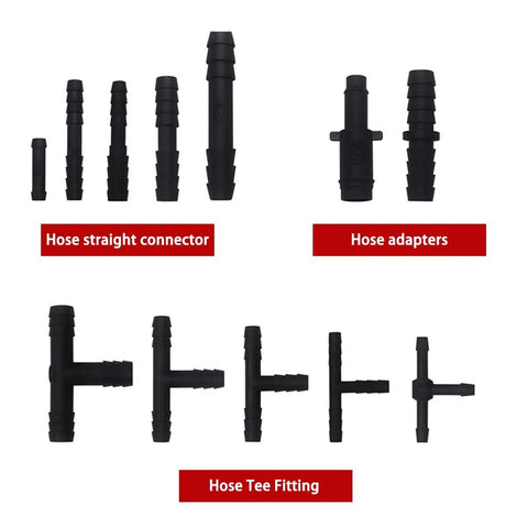Ultimate Vacuum Connector Kit With Nylon Barbed Fittings 113 Piece Assortment including hose straight connectors and tee fittings.
