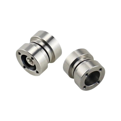 Two stainless steel 360° rotating disc damping hinges with adjustable torque, iron finish