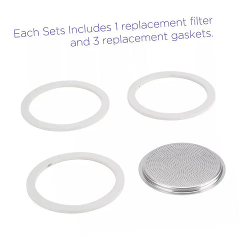 5 Pack Silicone Sealing Rings Replacement Gaskets For Coffee Pot Lids Espresso Pots And Canning Jars with metal filter