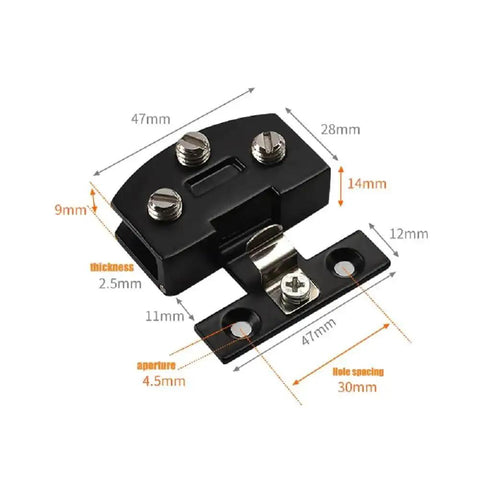 No Open Glass Door Hinge For Bookcases And Cabinets, 90 Degree Zinc Alloy Clip Hinge dimensions and features illustration