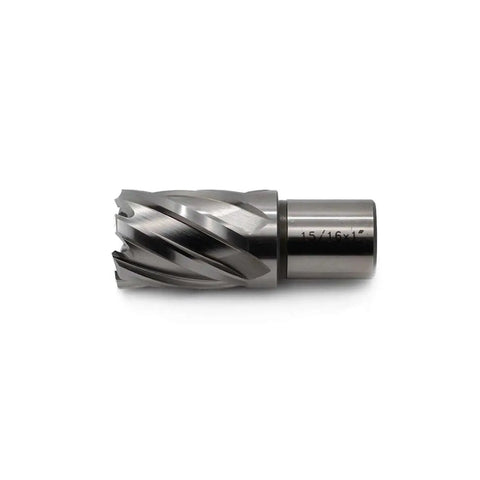 Annular Cutter 15/16 Inch Cutting Diameter With 1 Inch Depth, 3/4 Inch Weldon Shank And 2 Flats, Pilot Pin, For Magnetic Drill Press