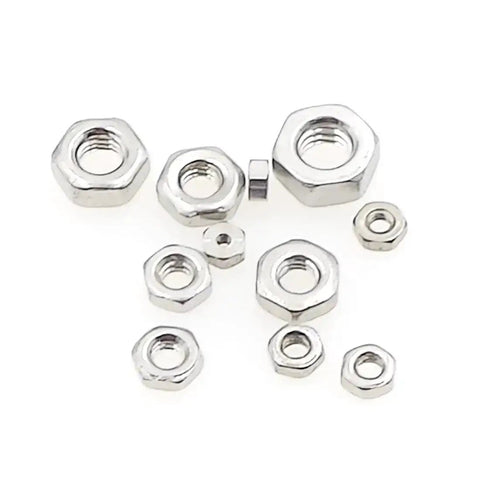Go-To 304 Stainless Steel Hex Nuts Set Metric M1 To M3.5 Coarse Thread Assortment for Screws and Bolts on display