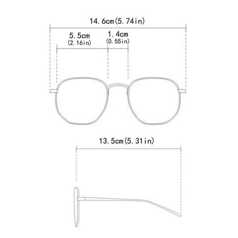 Women Unisex Sunglasses Fashion Small Square Rectangle Outdoor Sports Cool Sun Glasses With Scratch Resistant Lenses size diagram