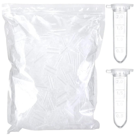 2ml microcentrifuge tubes, 100 pcs, EO sterilized plastic with caps for leak-proof sample storage