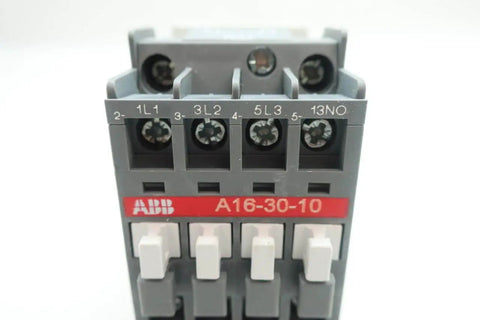 Front view of Single AC contactor A16-30-10-84, 110-120 V AC coil, 30 A switching capacity, 15 HP motor rating industrial relay