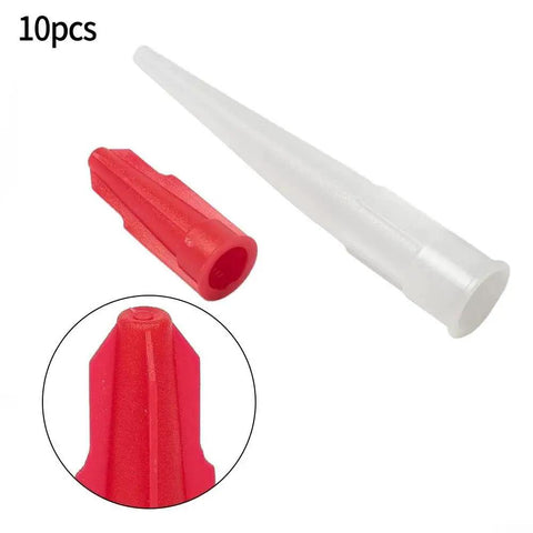 Silicone Cartridge Nozzle For Mastic Caulking Tool With Resealable Tube Cap Spare Nozzle shown in red and white