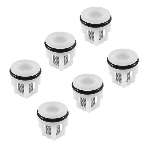 Six AR2233 replacement check valve inserts with silver springs