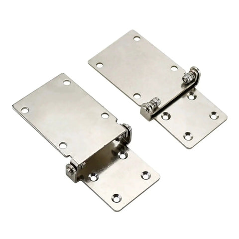 Two stainless steel high-torque damping hinges with four-hole plates, front-mount 3.0N.m