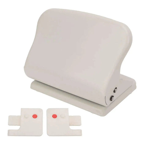 Heavy Duty Metal Hole Punch For Home Office Desk, 10 Hole Punch that punches up to 10 sheets, handheld desktop paper punch in white