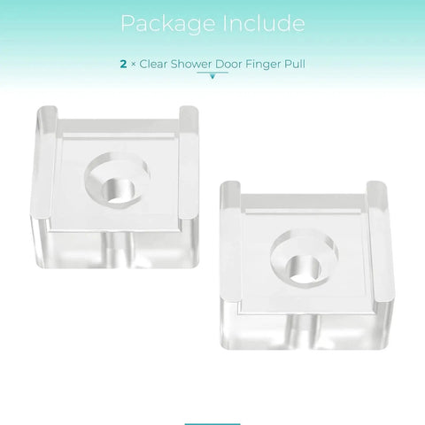 Glass Sliding Shower Door Finger Pull Kit With Clear Acrylic Bumper Stops Fits Most Inner Bypass Doors Universal Replacement