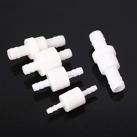 Inline check valve, Quickun 1/4in, white ozone-resistant plastic, 2 pcs