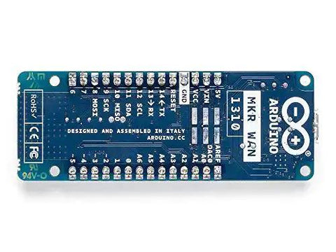 MKR WAN 1310 LoRa IoT Development Board with Murata Module, top view showing digital and analog pins layout.
