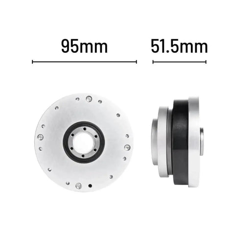 Front view and side view of SHF-20-II Strain Wave Gear Reducer for Automation and Stepper Motor Systems, showing dimensions.