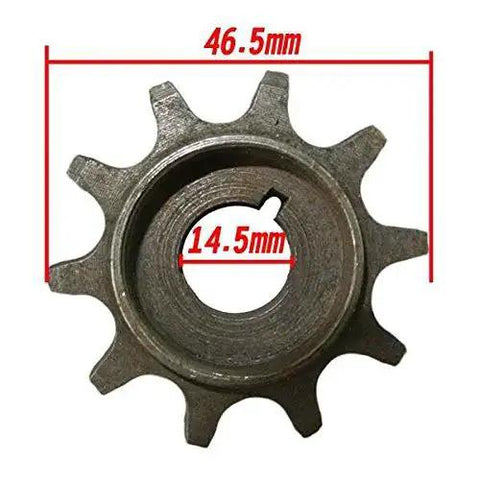 Sprocket gear for 49cc/80cc motorized bike clutch system; metal with 46.5mm outer diameter and 14.5mm bore