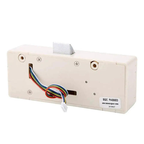 Back view of Code Lock Keypad Cabinet Lock with ABS plastic panel, showing wiring and zinc alloy body, perfect for lockers and storage.