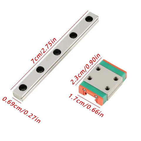 Tiny But Mighty Ultra Compact Ball Bearing Linear Rail With Slide Block 7Mm Width And 70Mm Length High Precision Four Point Load Bearing