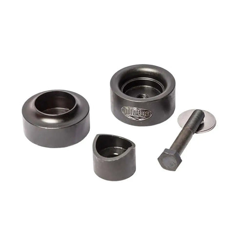 3-Inch Black Dimple Die For Sheet Metal set with bolt and parts, heavy duty tool for auto body and fab shop projects, durable finish.