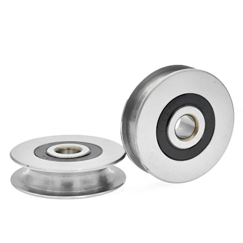 U Groove Ball Bearing Pulley For Steel Wire Rope 12mm Inner Diameter 50mm Outer Diameter 7.5mm Groove Depth Heavy Duty Cable Pulley