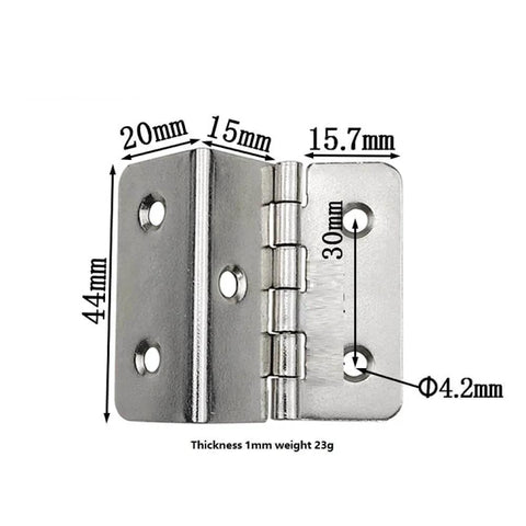 Antique Bronze Iron Door Hinges Set For Wood Doors 15mm plate, showing dimensions and details for right angle corner installation.