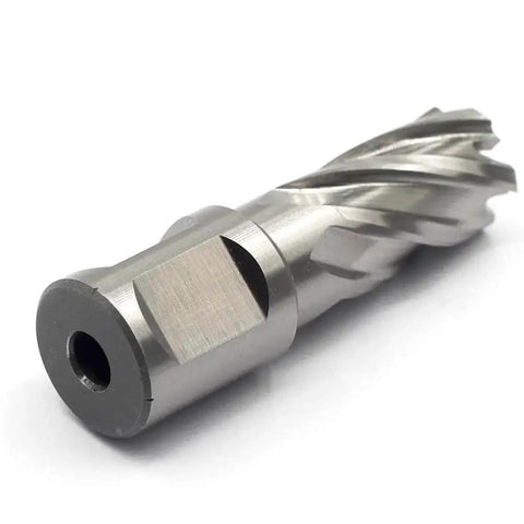 Rugged Annular Cutter Kit For Magnetic Drill Press With Weldon Shank Three Quarters Inch Cutter Five Eighths Inch Cutting Diameter One Inch Cutting Depth Two Flat HSS High Speed Steel For Durable Metal Drilling By JESTUOUS