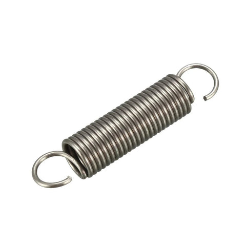 Extended tension spring with dual hooks, stainless steel, 0.047 in wire, 0.39 in OD, 1.97 in free length.