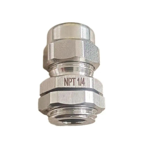 Heavy Duty Strain Relief Cord Grip Cable Gland With Nut One Quarter Inch NPT Stainless Steel Waterproof