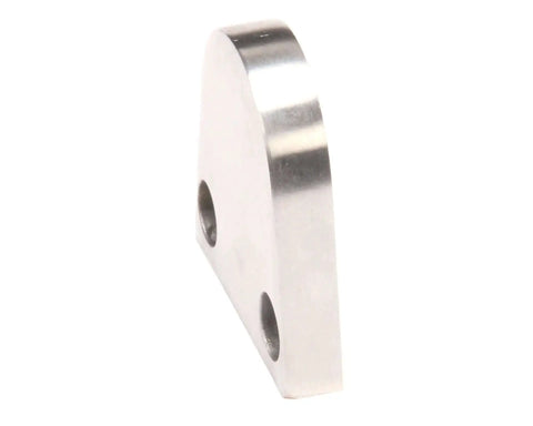 Side view of Left Hand Side Hinge End Piece KE50819-1 for steam oven equipment, genuine OEM replacement, heavy-duty stainless steel.