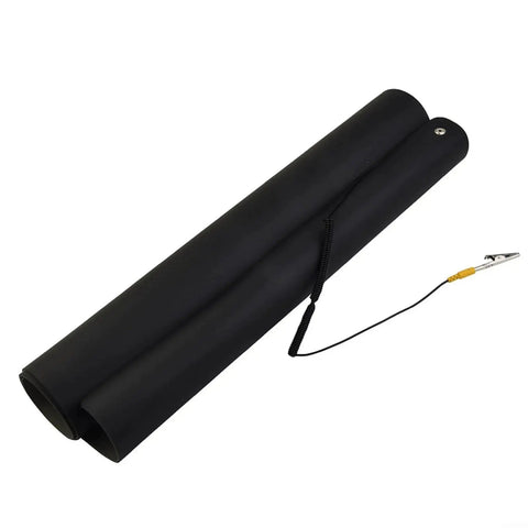 Rolled Anti Static ESD Grounding Mat Kit With Ground Wire For Electronics Workstation Repair, black 27.6 x 19.7 inches.