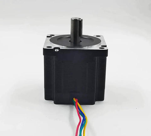 Front view of Beefed Up Nema 34 Stepper Motor Five Point Five Amps Four Point Five Newton Meters 637 Oz In 80mm Length for CNC