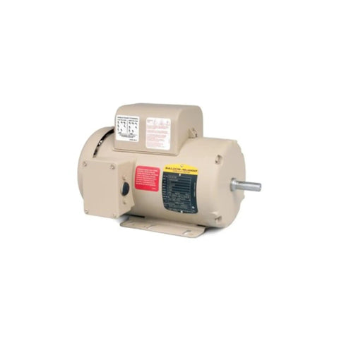 1 Horsepower Industrial Electric Motor 1725 RPM single-phase 115/220V TEFC 56-frame, side view, beige color, sealed ball bearing