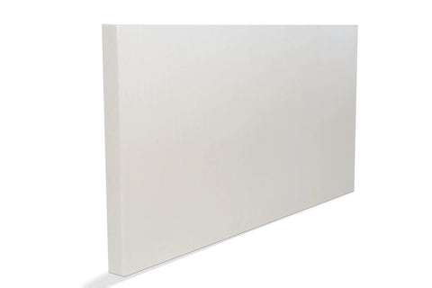 Ceramic fiber insulation board, 24 x 12 x 1 in, white, fireproof panel for ovens and kilns, angled side view