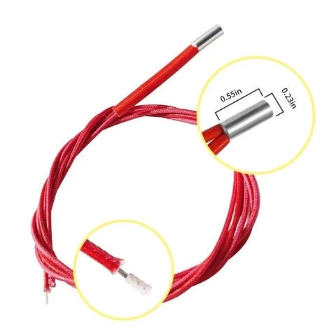 Five Pack 24V 40W Ceramic Heater Cartridge 620 Hot End For 3D Printer Models CR 10S Pro Ender 3 with thermistor and red wire