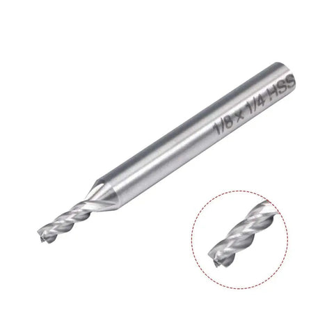 HSS AL Spiral Drill Bit For Metalworking With Four Flute Straight Shank One Eighth Inch Cutting Diameter And One Quarter Inch Shank Built For Carbon Steel Aluminum Die Cast And CNC Machining From Uxcell