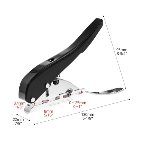 Beefy Built To Last Handheld Hole Punch 8mm Five Sixteenth Inch For Cards Tags Plastic Cardboard Zinc Alloy Construction
