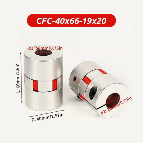 19mm To 20mm Plum Flexible Shaft Coupling With 40mm Diameter And 66mm Length Aluminum Motor Connector