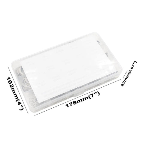 External Retaining Ring Set 380 Piece Assortment 15 Sizes From 4mm To 28mm In 304 Stainless Steel Circlips C Clips in clear box