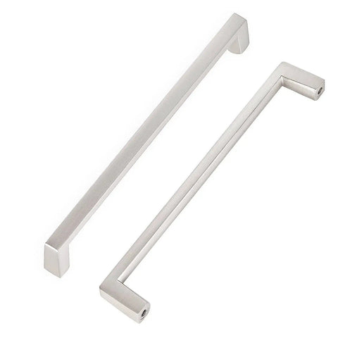 Solid Square Bar Cabinet Handle In Matte Brushed Nickel 6 Inch Center To Center 152 Mm 6 Pack Furniture Pulls