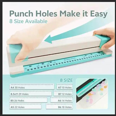 Hands using Workhorse 30 Hole Binding Machine With Spiral Binding System Makes It Easy To Create Custom Notebooks And Planners.