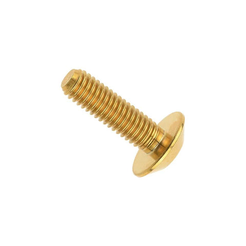 Side view of Dope Titanium M6x20mm Button Torx Head Bolt Pack Of 4 For Bike And Motorcycle Grade 5 6AL4V Titanium Alloy Gold Finish